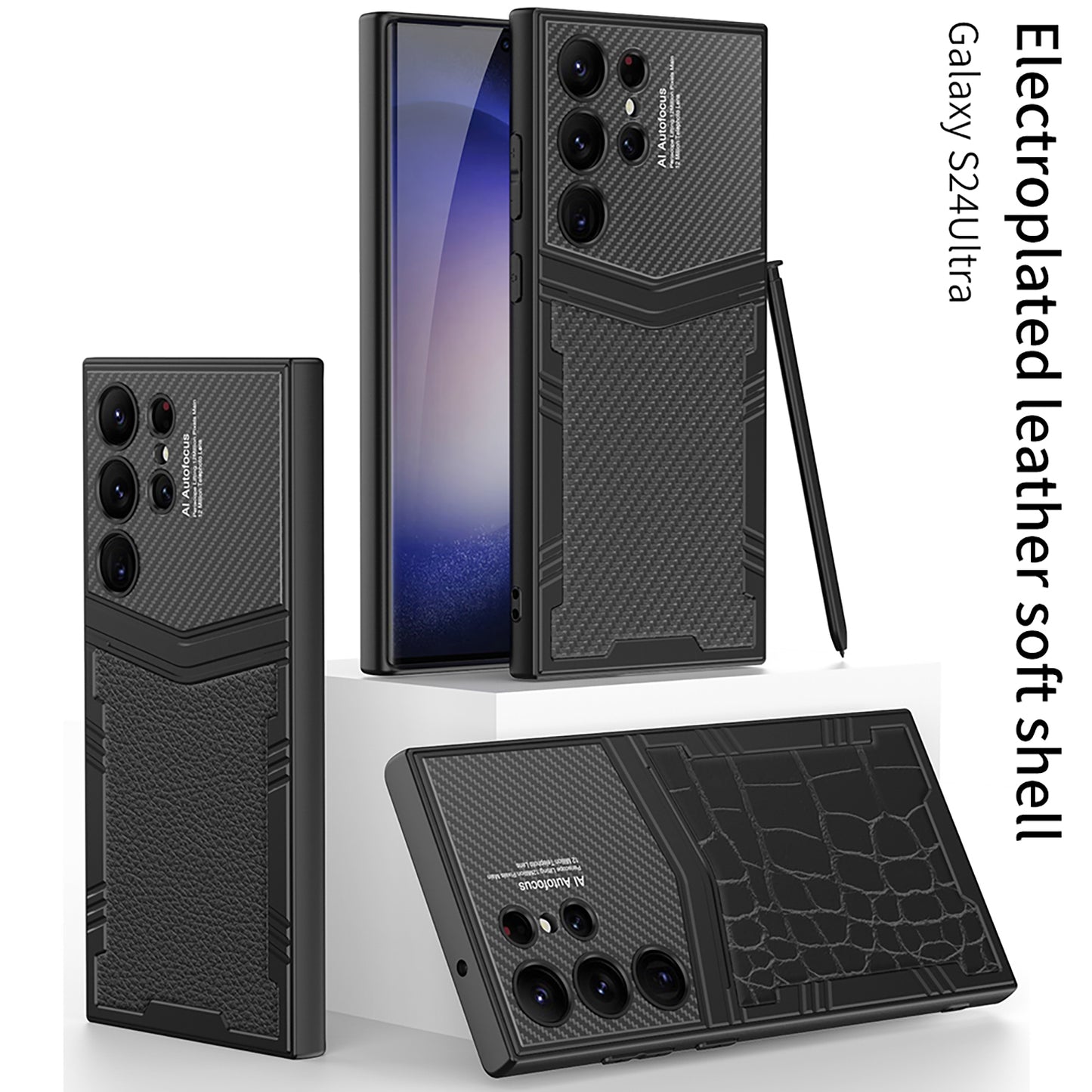 Armor Leather Protective Phone Case For Samsung Galaxy S24 S23 Ultra Plus - Mycasety Mycasety