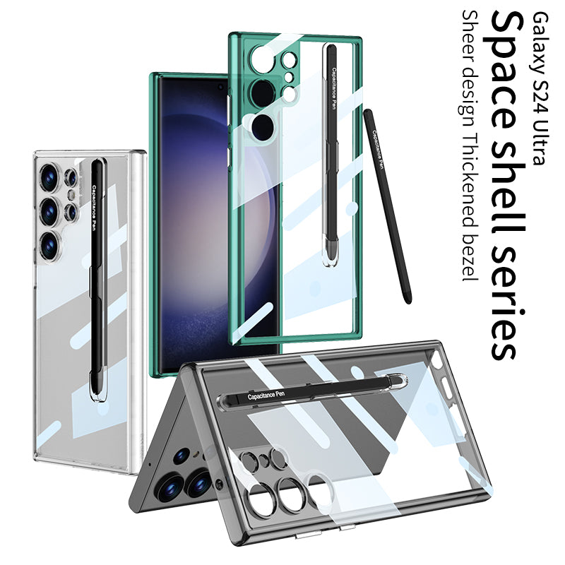 Transparent Protective Phone Case With Pen Box & Stylus For Galaxy S24 Ultra Plus