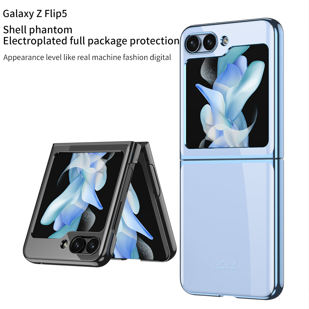 Electroplating Transparent Protective Phone Case For Samsung Galaxy Z Flip5 Flip4 Flip3 - Mycasety Mycasety