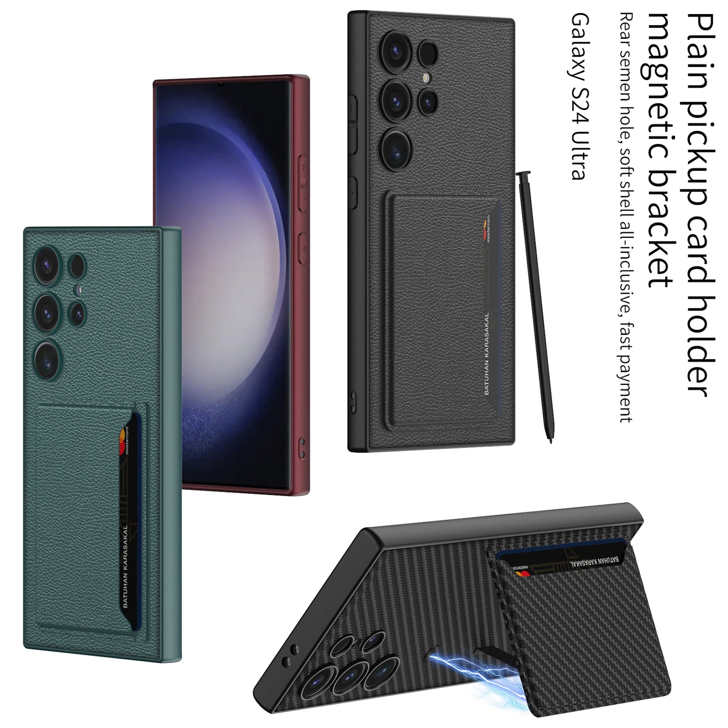 Leather Protective Phone Case With Card Holder For Samsung Galaxy S24 S23 Ultra Plus - Mycasety Mycasety
