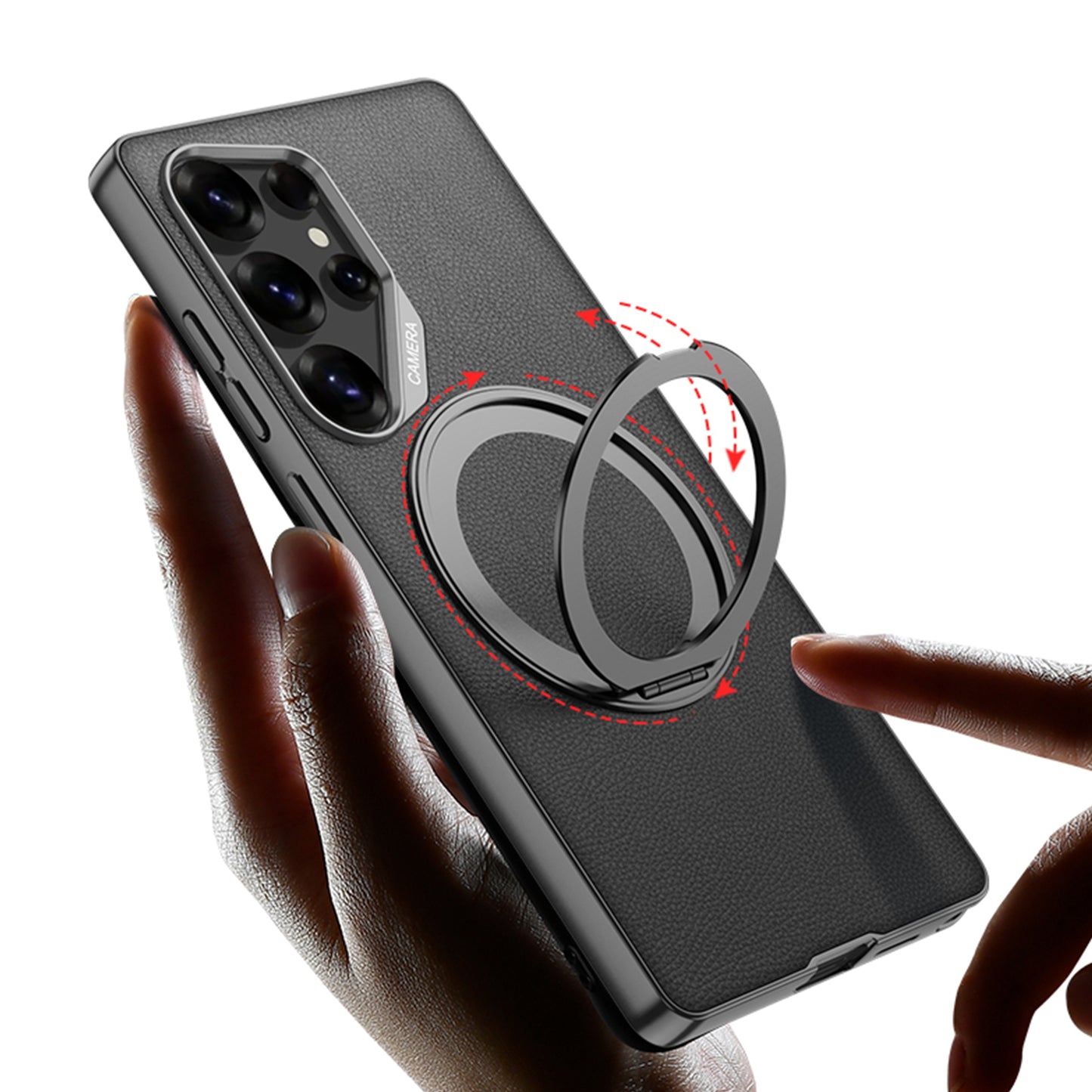 Electroplated Leather Shockproof Phone Case For Galaxy S25 S24 S23 Ultra