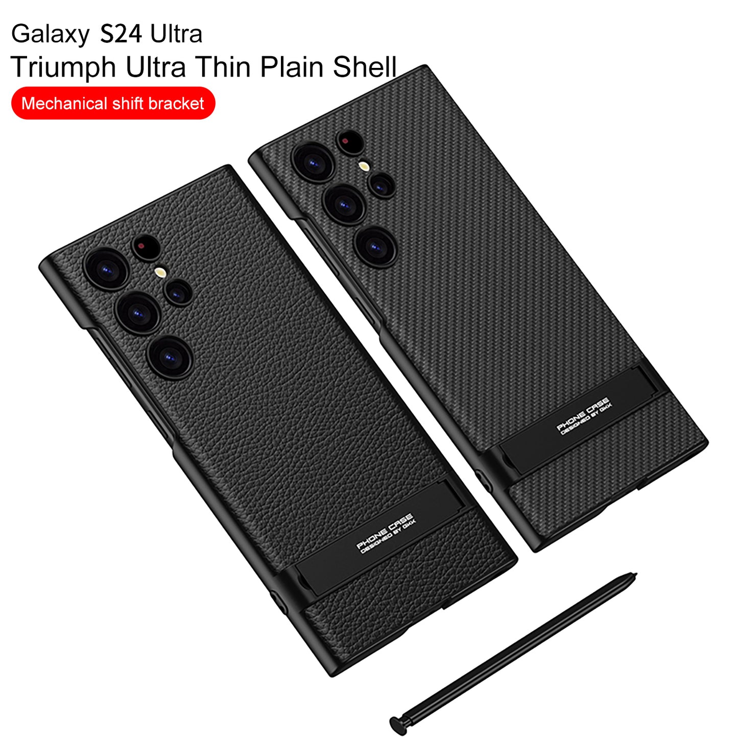 Luxury Leather Invisible Bracket Phone Case For Samsung Galaxy S24 S23 Ultra Plus - Mycasety Mycasety