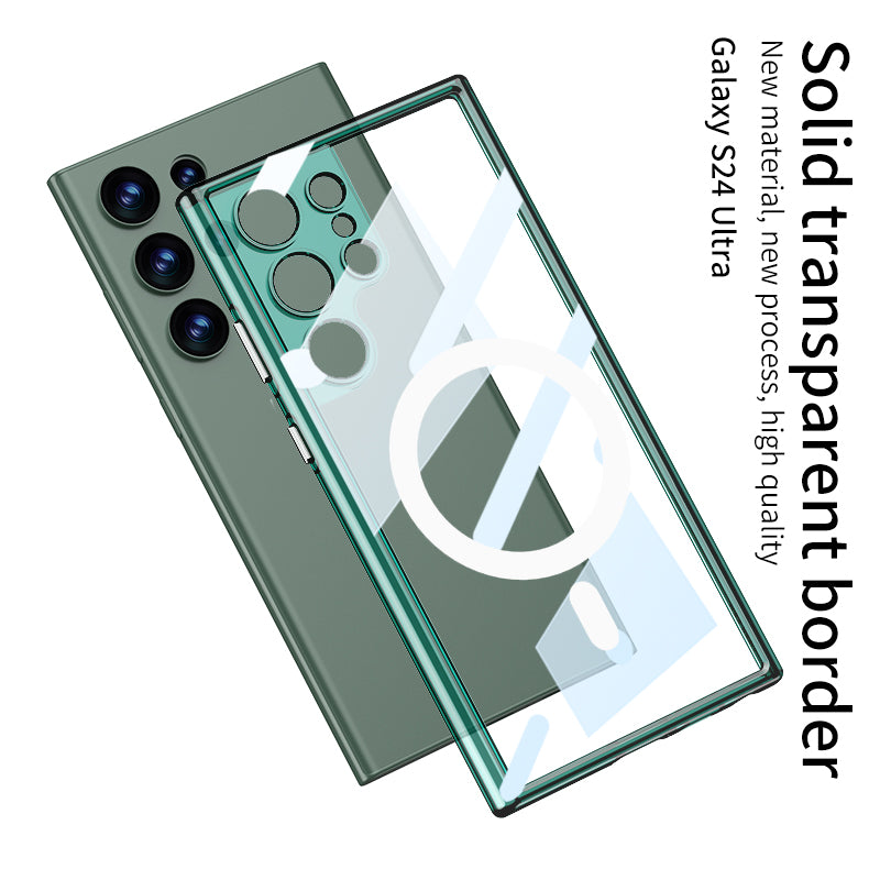 Magnetic Coil Protective Transparent Phone Case For Galaxy S24 S23 Ultra Plus