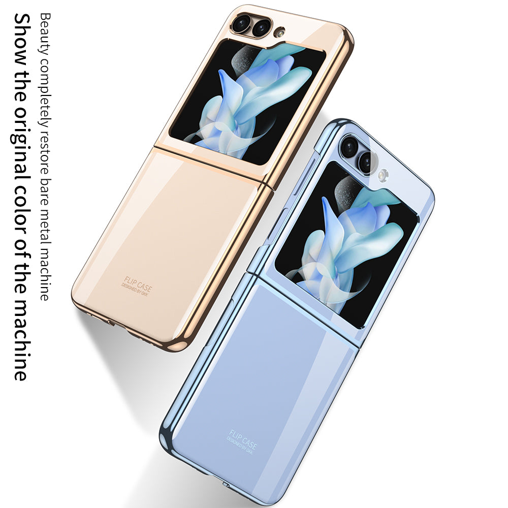 Electroplating Transparent Protective Phone Case For Samsung Galaxy Z Flip5 Flip4 Flip3 - Mycasety Mycasety