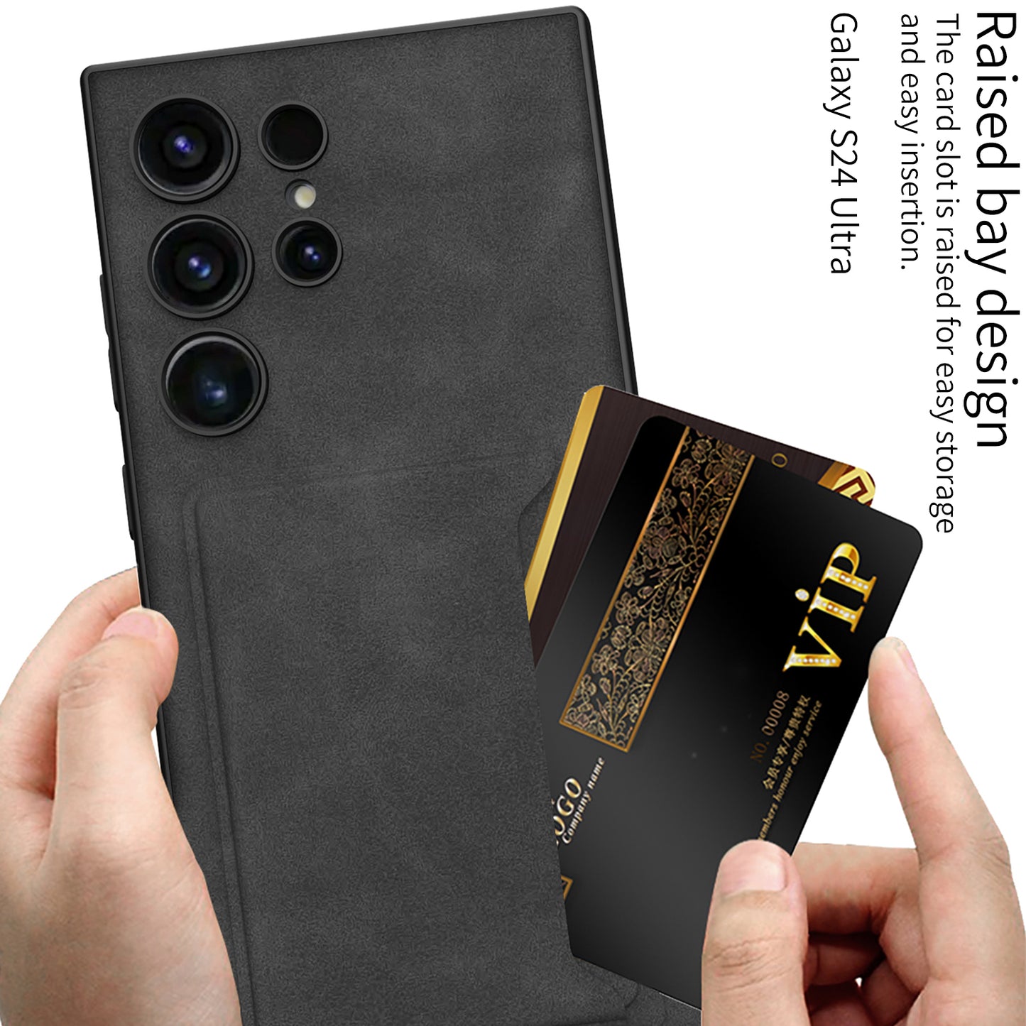 Frosted Leather Phone Case With Card Holder For Samsung Galaxy S24 Ultra Plus - Mycasety Mycasety