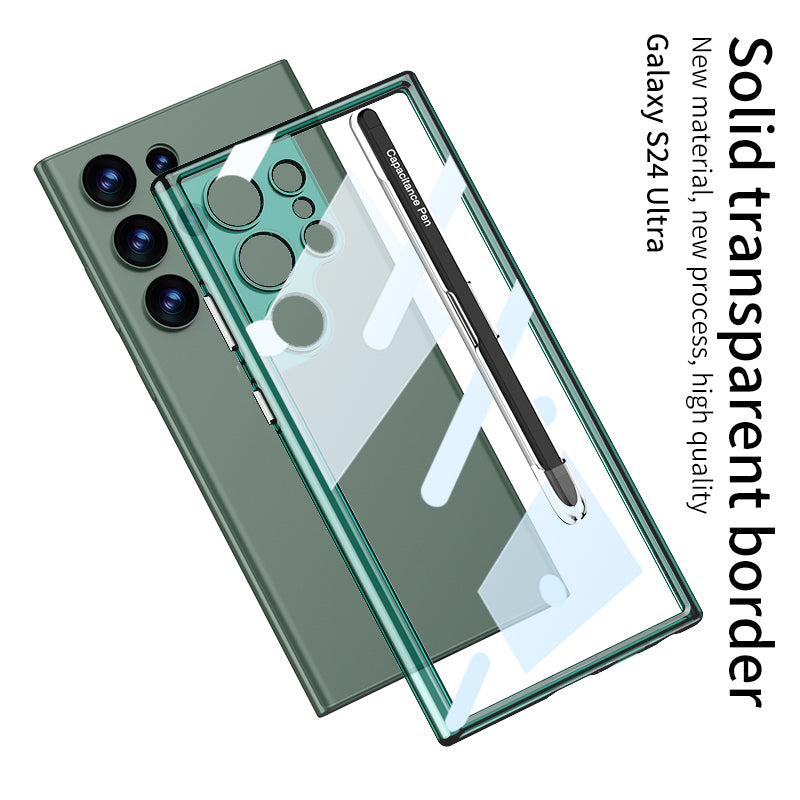 Transparent Protective Phone Case With Pen Box & Stylus For Galaxy S24 Ultra Plus