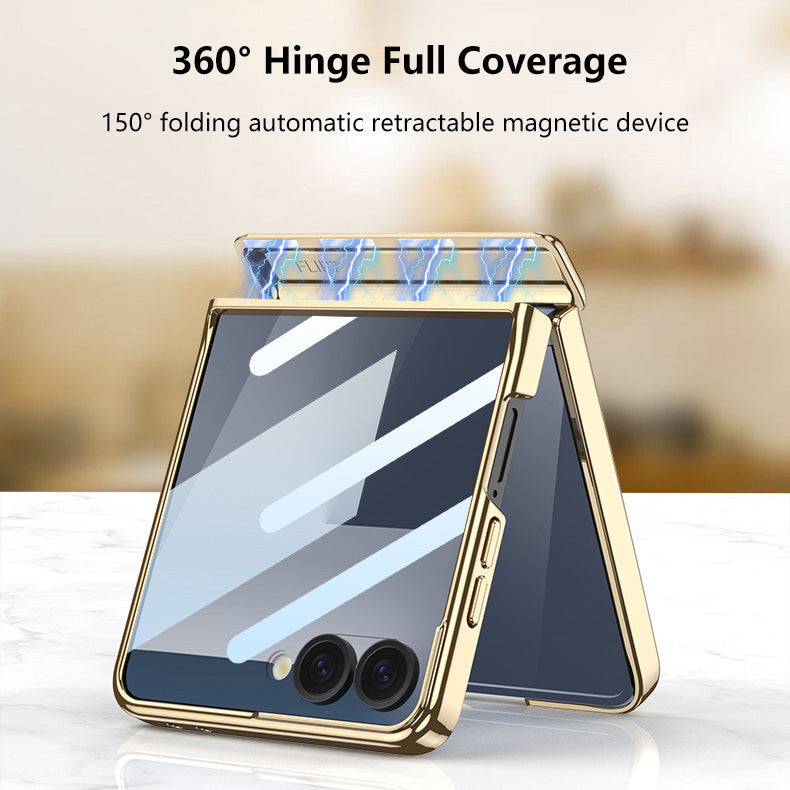 Magnetic All-included Leather Phone Case With Back Screen Protector For Galaxy Flip7