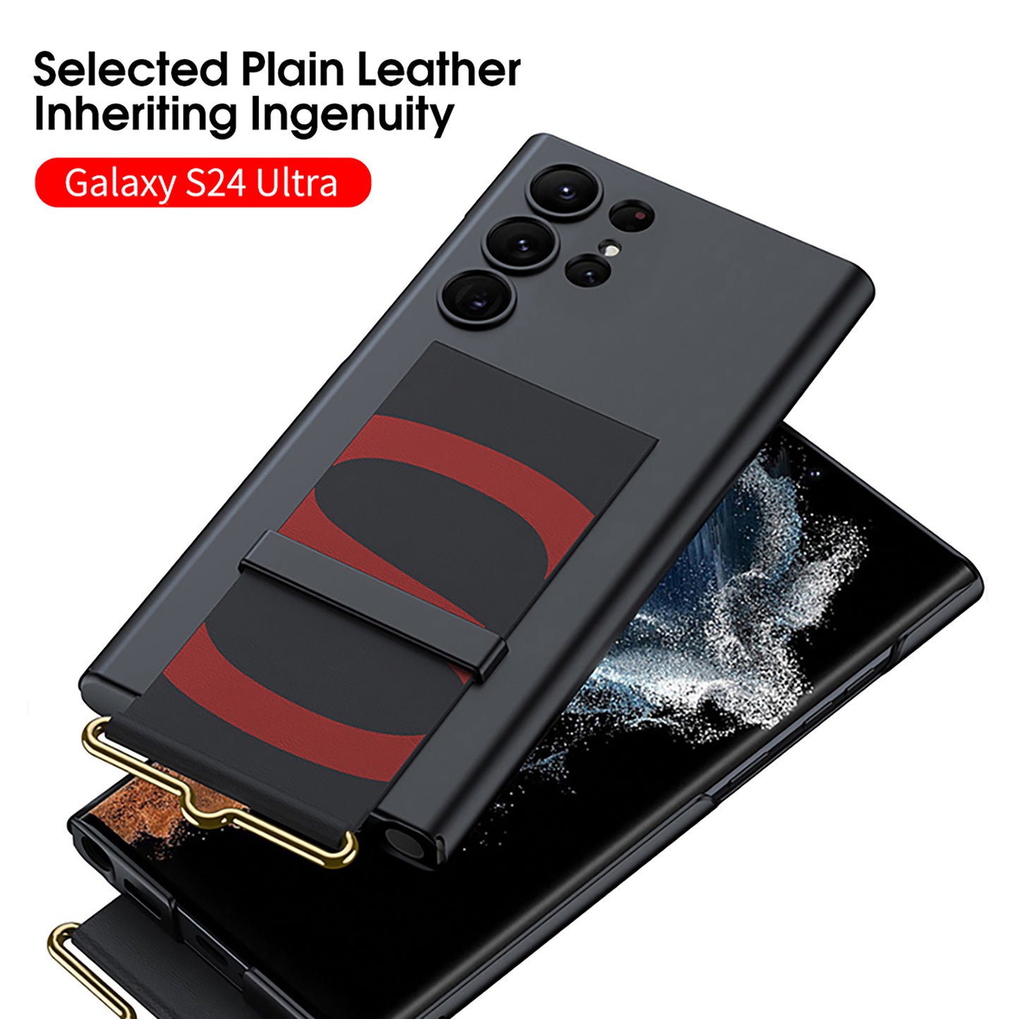Leather Strap Holder All-inclusive Phone Case For Samsung S24 S23 S22 Ultra Plus - Mycasety Mycasety