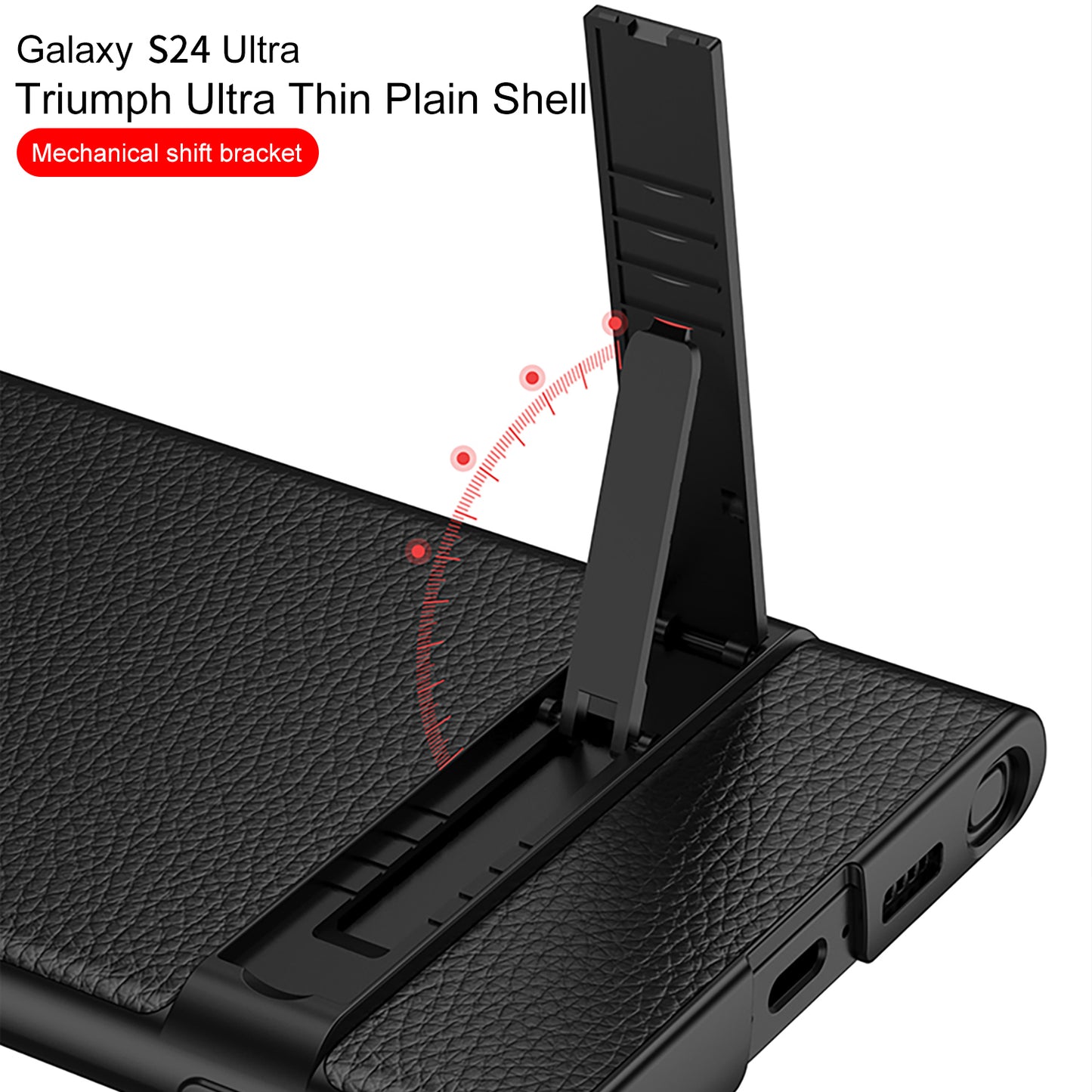 Luxury Leather Invisible Bracket Phone Case For Samsung Galaxy S24 S23 Ultra Plus - Mycasety Mycasety
