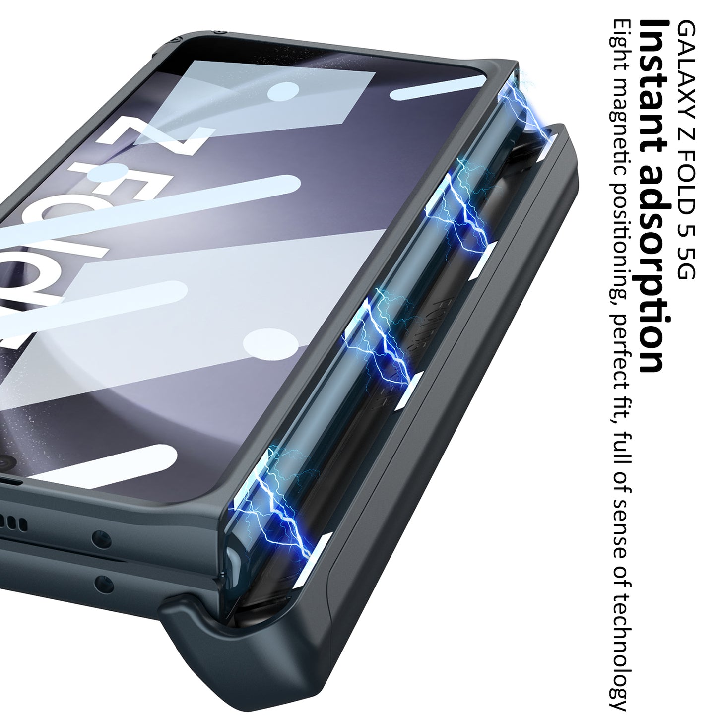 Magnetic Samsung Galaxy Z Fold5 Fold4 Fold3 Case Business Folding Armor Cover With Film & Slide Pen Slot and Kickstand - mycasety2023 Mycasety