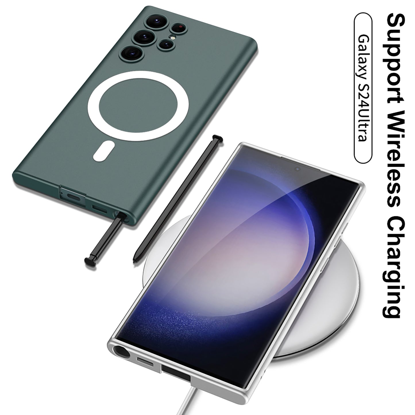 Magnetic Magsafe Matte Soft Case For Galaxy S24 S23 Ultra Plus