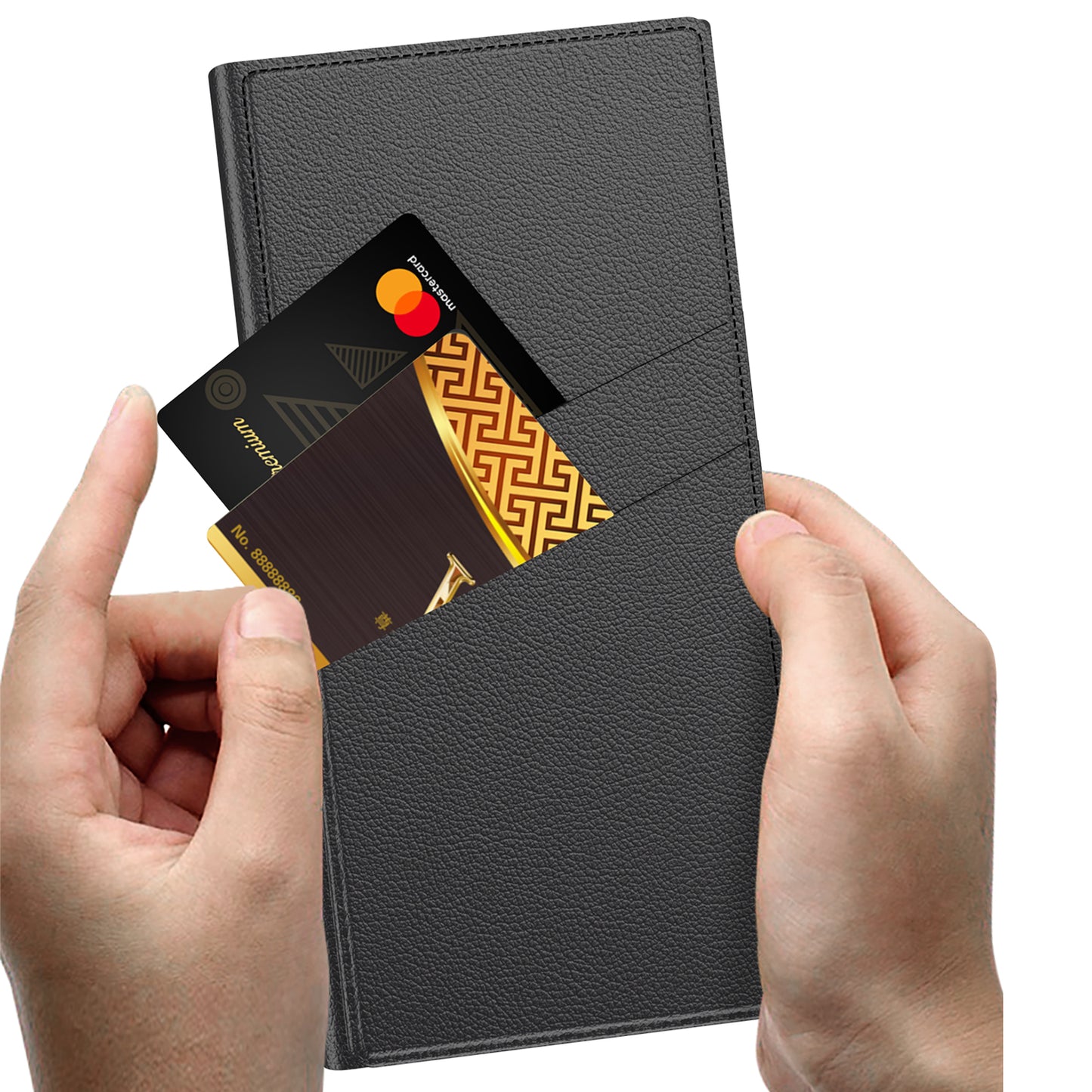 Leather Electroplated Protective Cover With Invisible Holder For Samsung Galaxy S24 S23 Ultra - Mycasety Mycasety