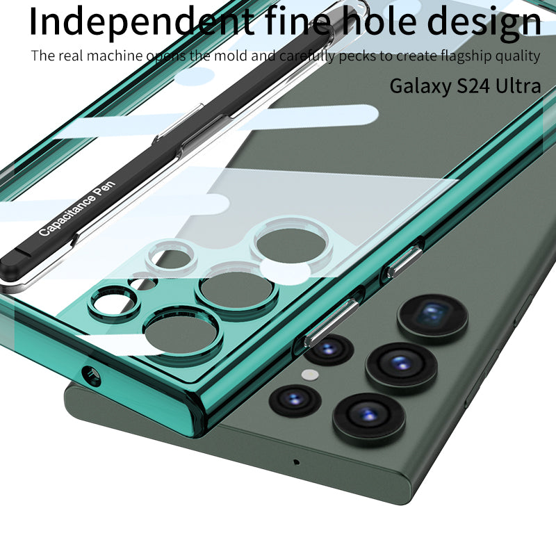 Transparent Protective Phone Case With Pen Box & Stylus For Galaxy S24 Ultra Plus