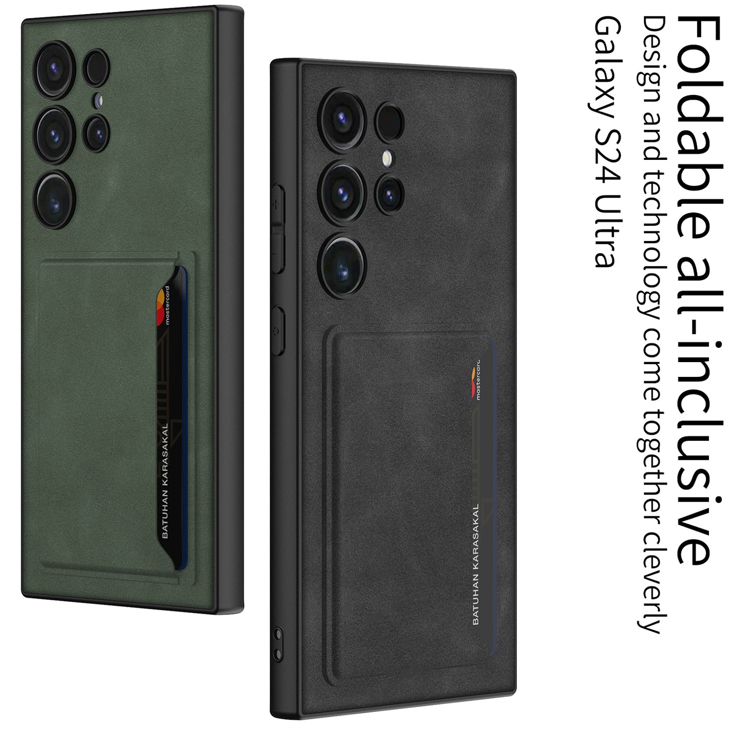 Frosted Leather Phone Case With Card Holder For Samsung Galaxy S24 Ultra Plus - Mycasety Mycasety