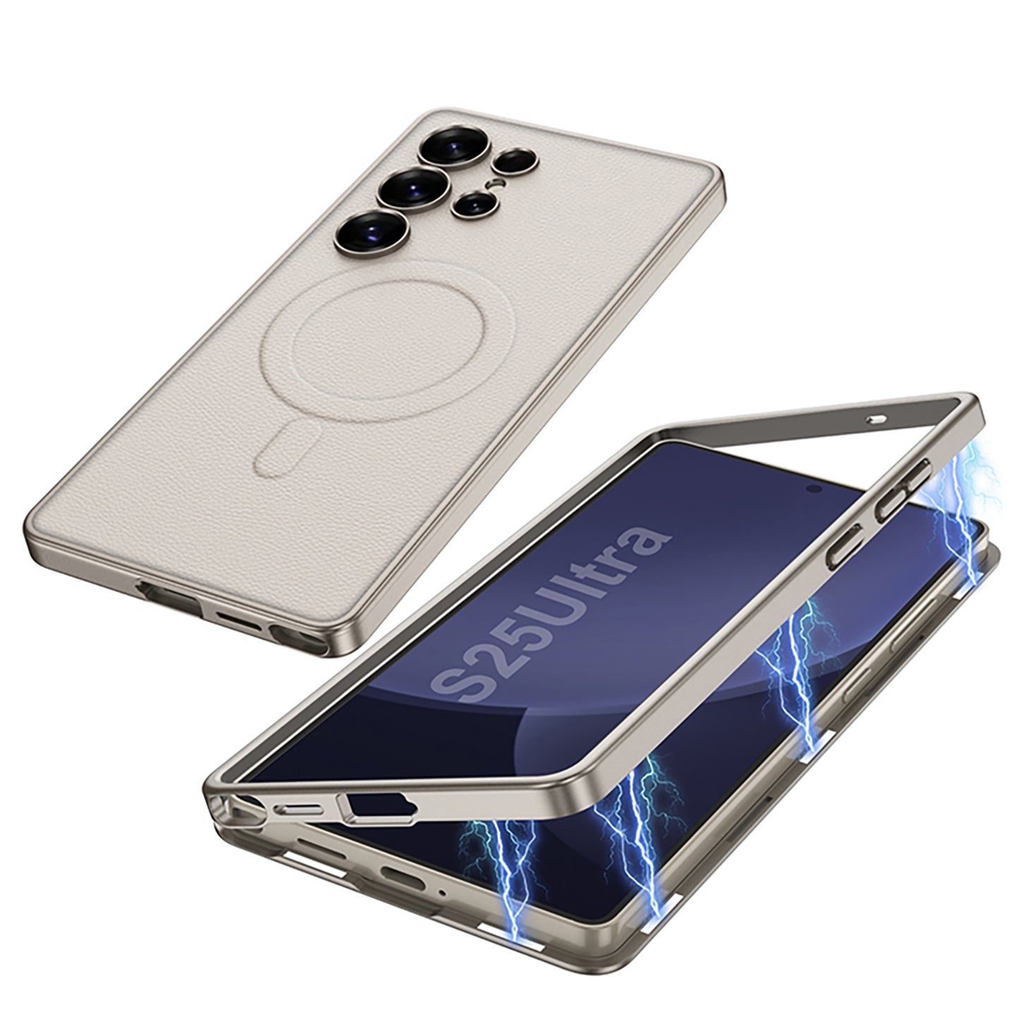 Magnetic 2 in 1 Shockproof Leather Phone Case For Galaxy S25 Ultra