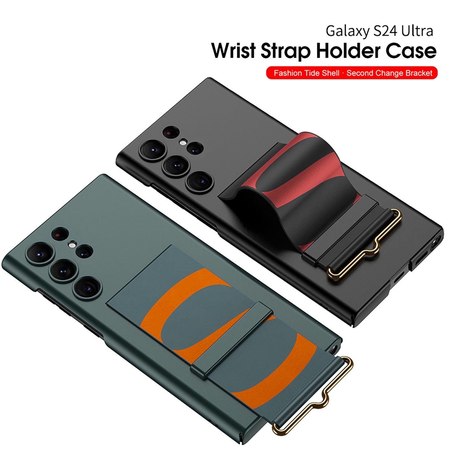 Leather Strap Holder All-inclusive Phone Case For Samsung S24 S23 S22 Ultra Plus - Mycasety Mycasety