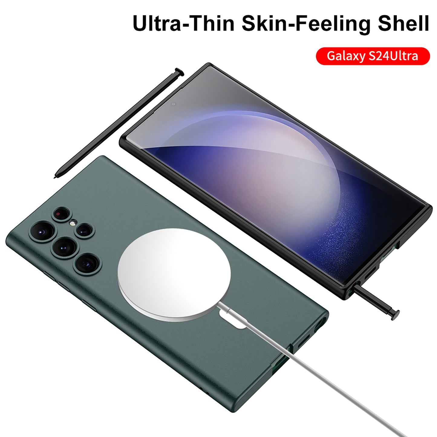Magnetic Magsafe Matte Soft Case For Galaxy S24 S23 Ultra Plus