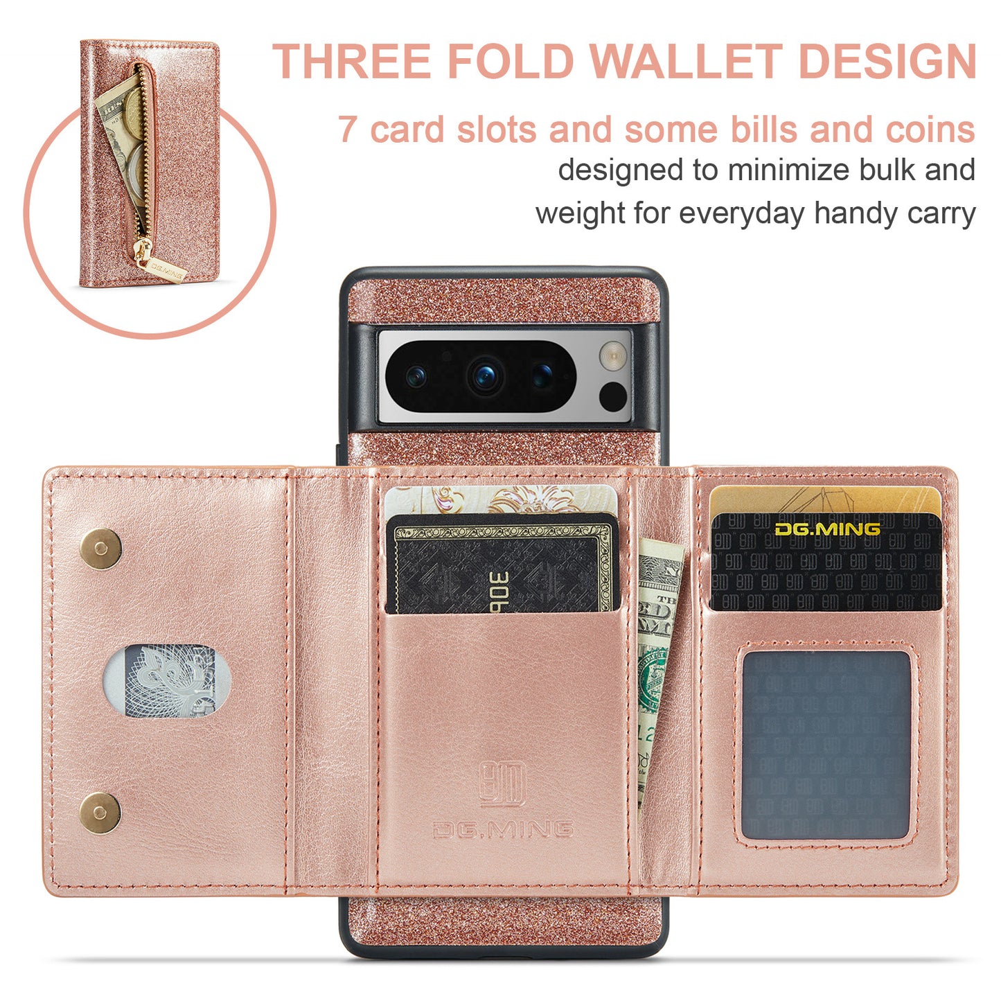 Luxury Magnetic All-inclusive Protective Cover With Card Holder For Google Pixel 7 8 Series - Mycasety Mycasety