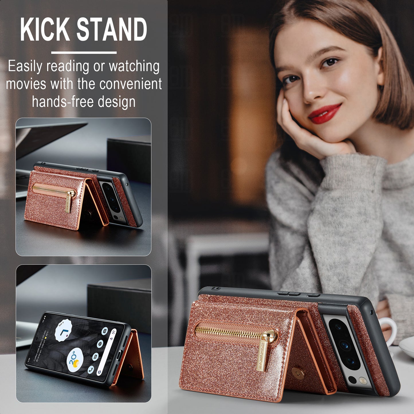 Luxury Magnetic All-inclusive Protective Cover With Card Holder For Google Pixel 7 8 Series - Mycasety Mycasety