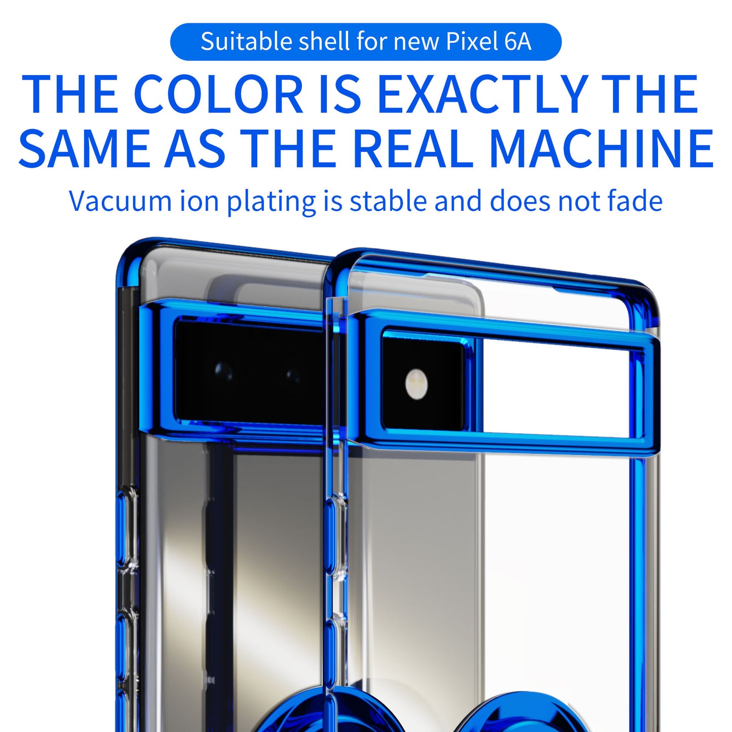 Electroplating Clear Ring Holder Phone Case For Google Pixel 7 Series - Mycasety Mycasety