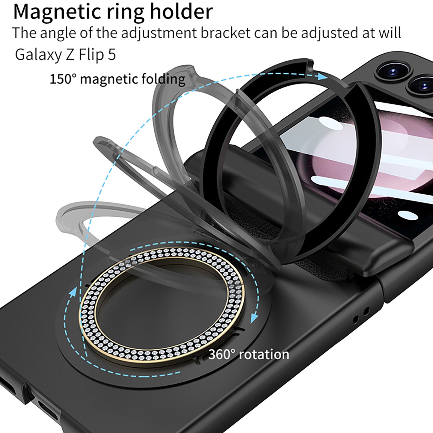 Magnetic Hinge Bracket All-included Shockproof Phone Case For Galaxy Flip 5/4/3