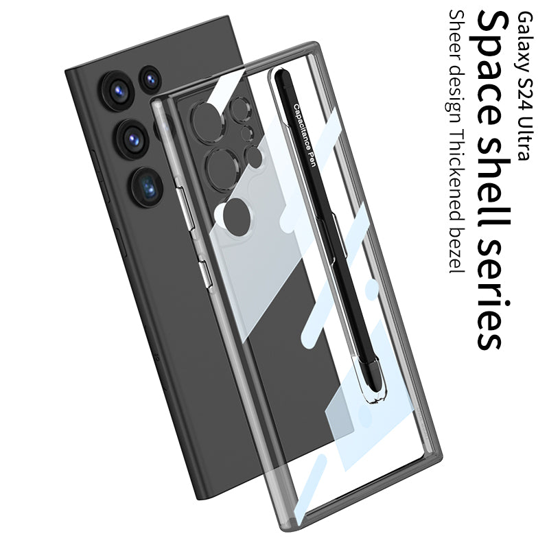 Transparent Protective Phone Case With Pen Box & Stylus For Galaxy S24 Ultra Plus