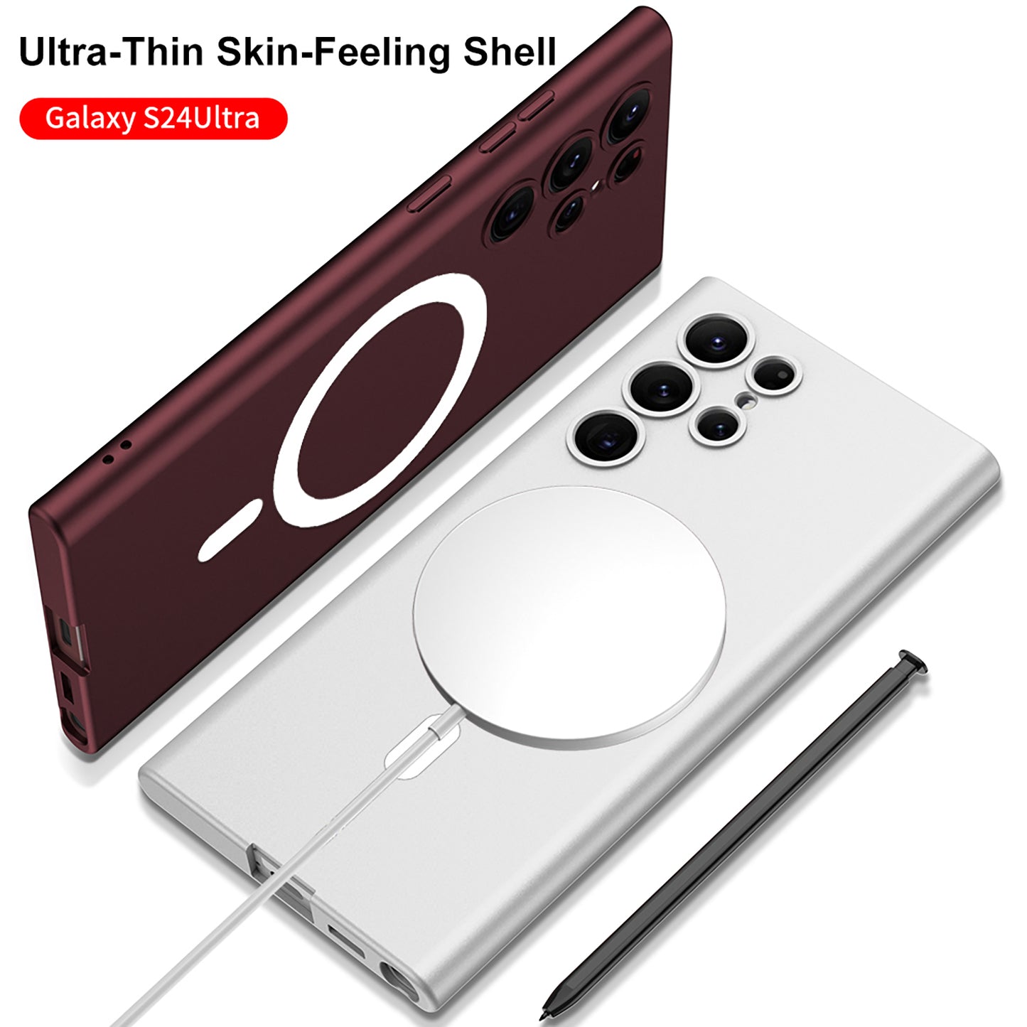 Magnetic Magsafe Matte Soft Case For Galaxy S24 S23 Ultra Plus