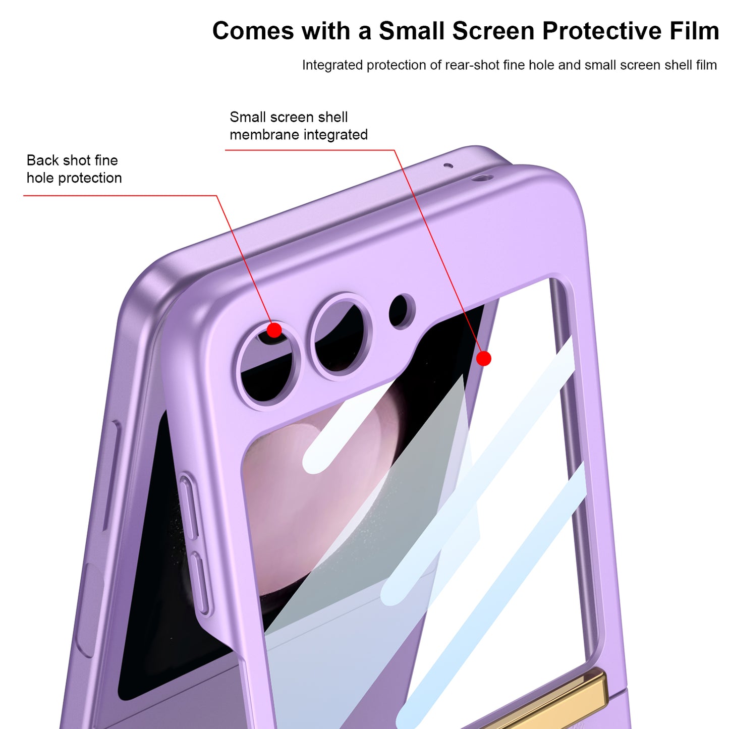 Luxury Anti-fall Strap Phone Case With Front Protection Film For Samsung Galaxy Z Flip5 Flip4 Flip3 - Mycasety Mycasety