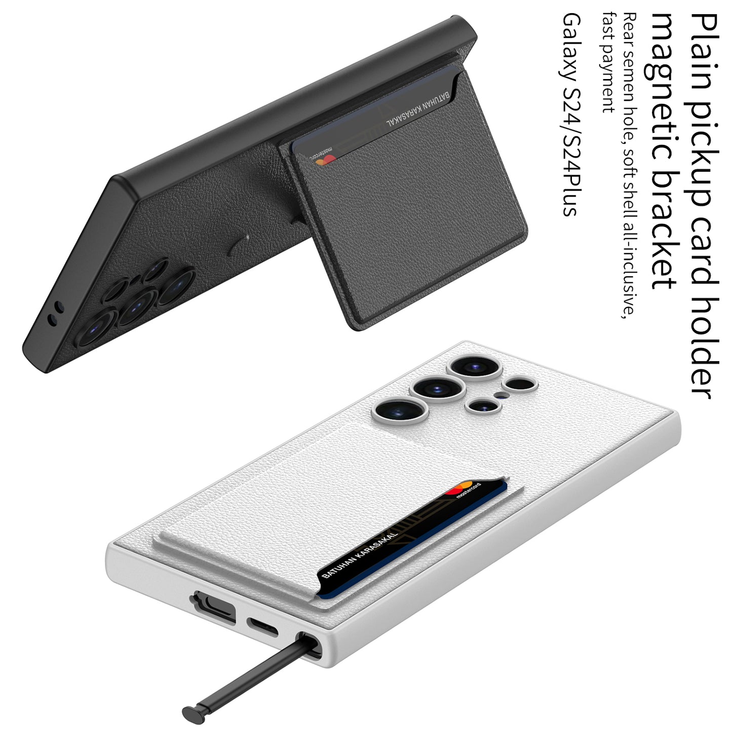 Leather Protective Phone Case With Card Holder For Samsung Galaxy S24 S23 Ultra Plus - Mycasety Mycasety