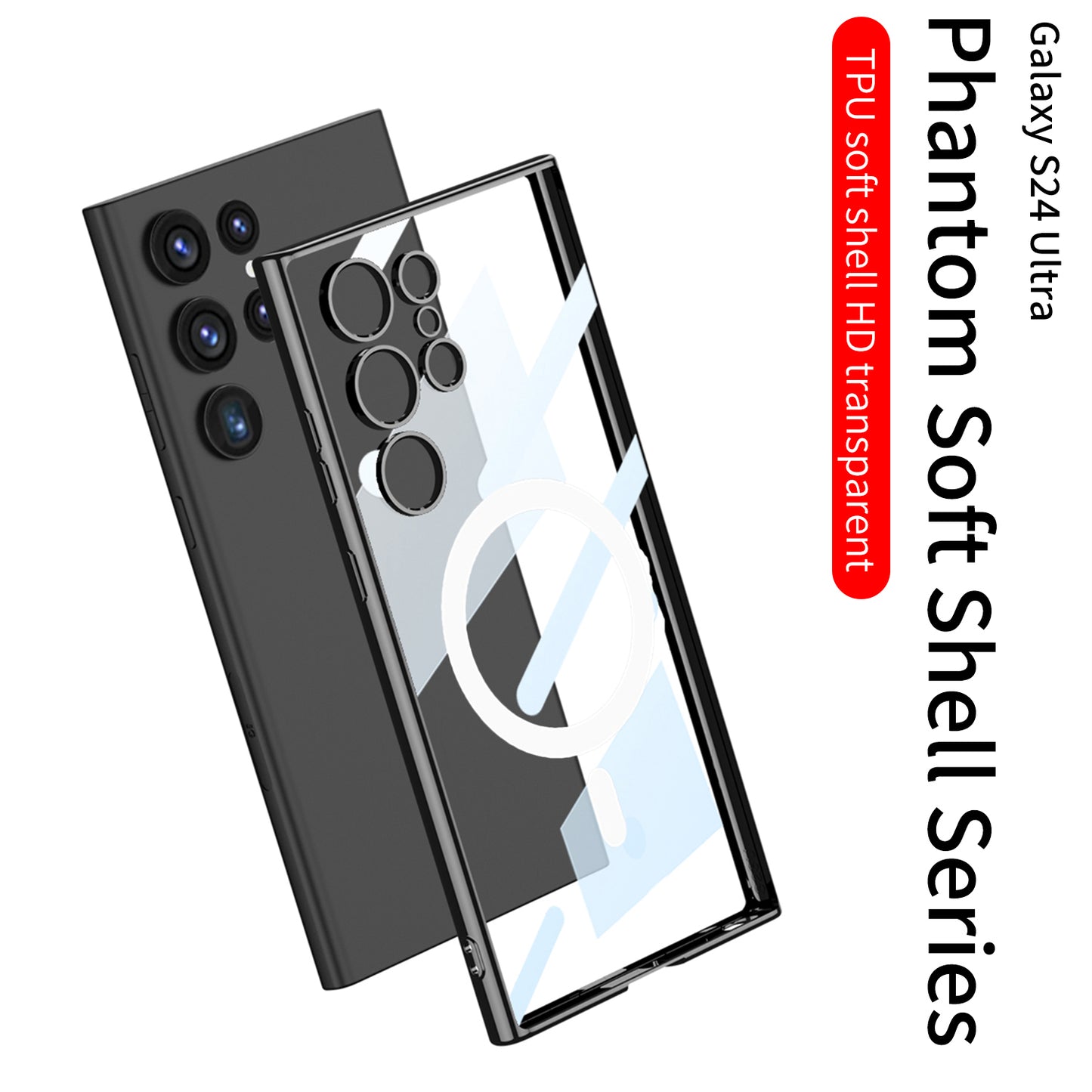Magnetic Magsafe Clear Soft Case for Galaxy S24 S23 Ultra Plus