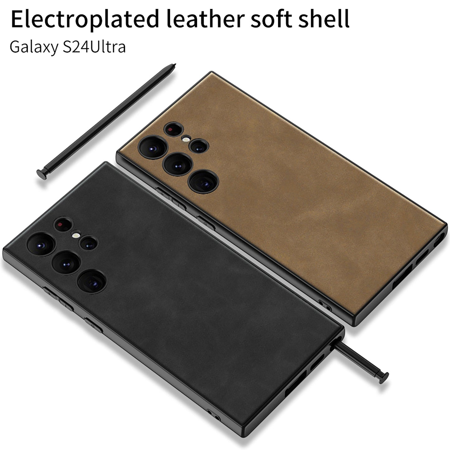 Matte Texture Leather Phone Case For Galaxy S24 S23 Ultra Plus