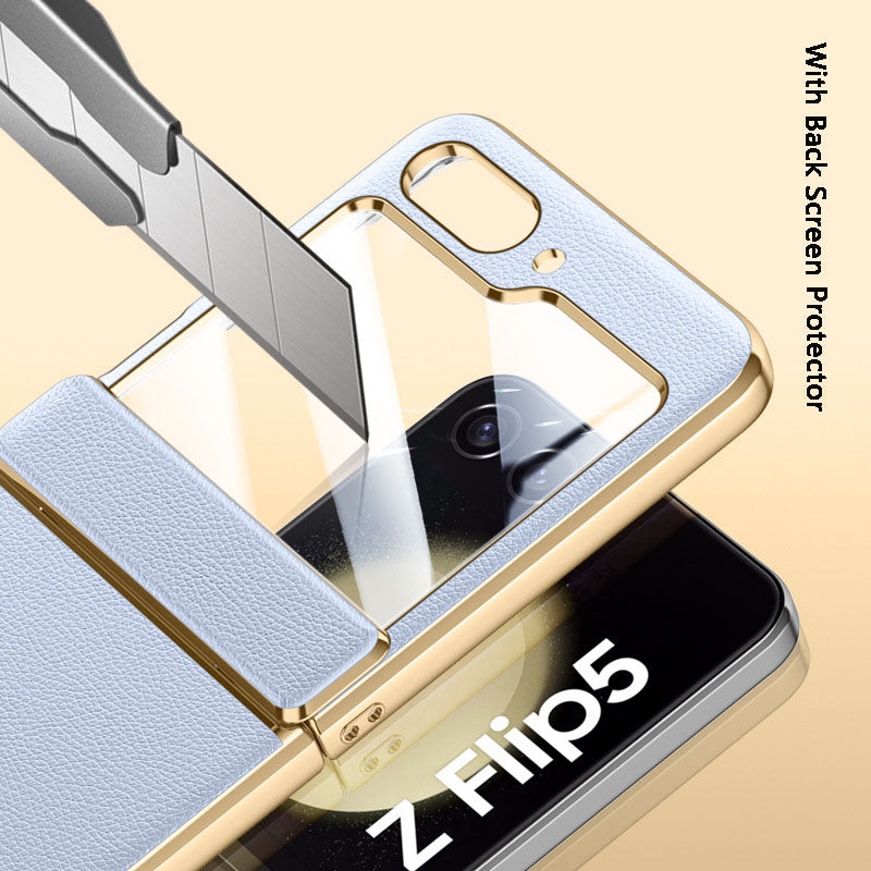 Luxurious Leather All-inclusive Protection Phone Case For Galaxy Z Flip5