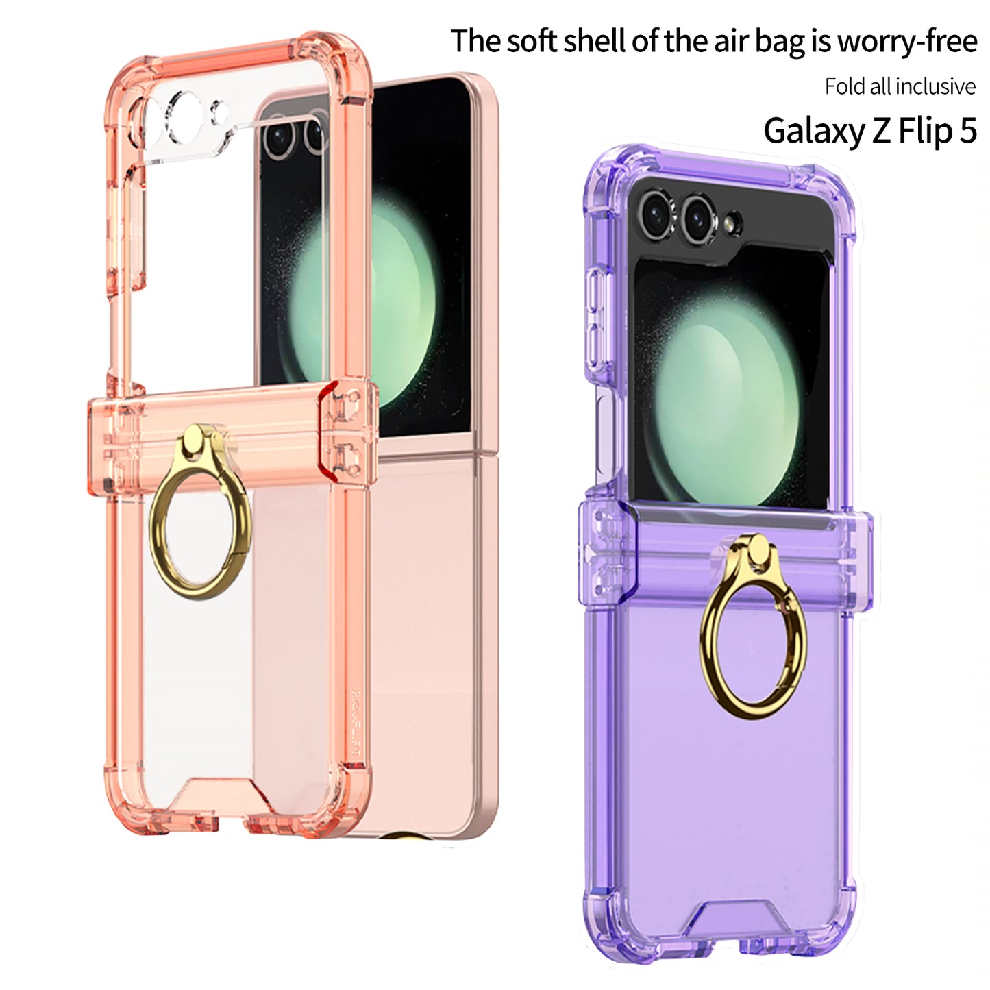 Samsung Galaxy Z Flip5 Flip4 Flip3 | Airbag Ring Hinge Phone Case - mycasety2023 Mycasety