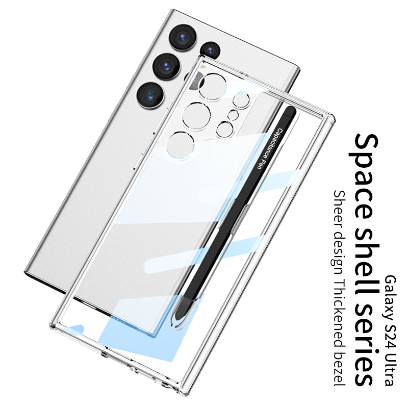 Transparent Protective Phone Case With Pen Box & Stylus For Galaxy S24 Ultra Plus