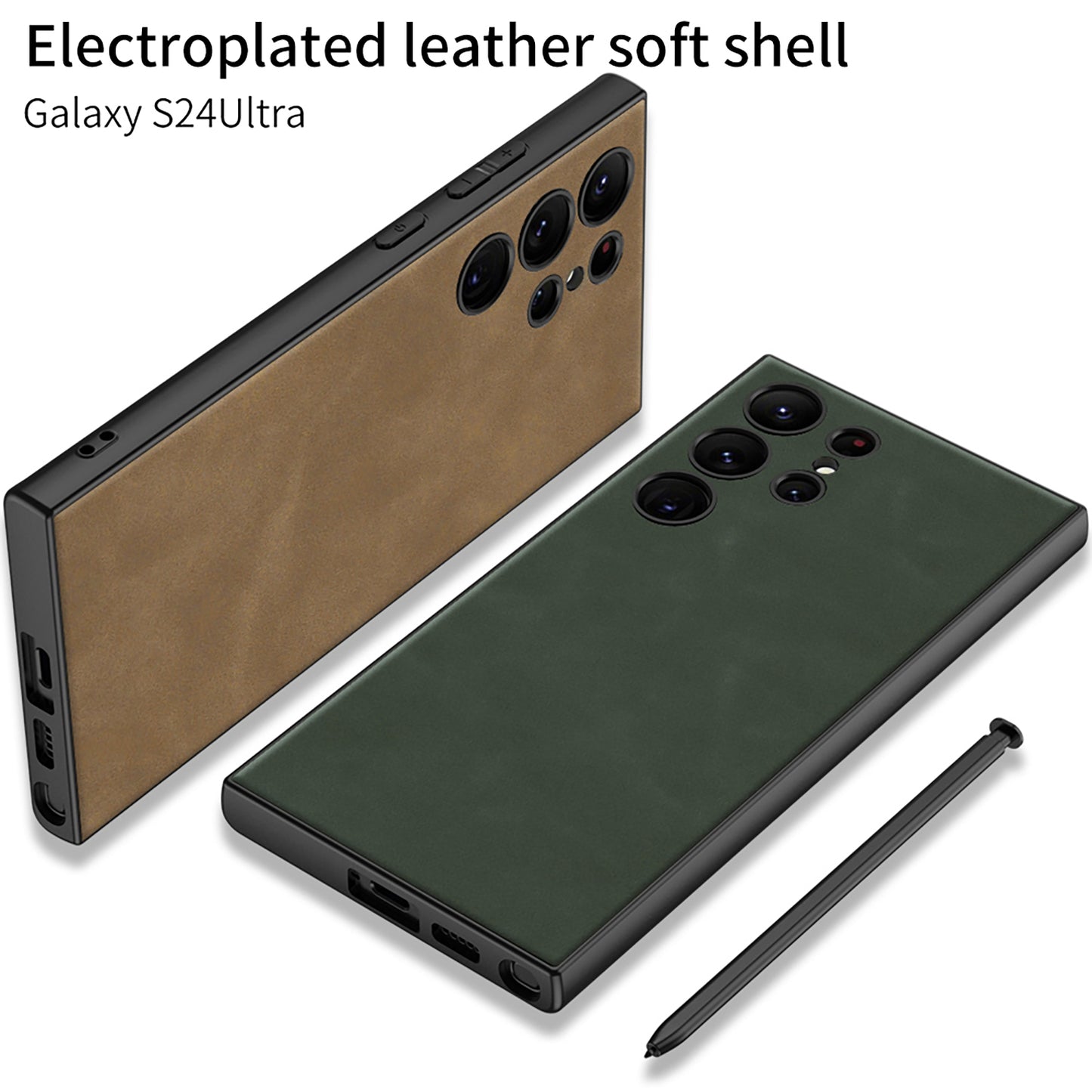 Matte Texture Leather Phone Case For Galaxy S24 S23 Ultra Plus