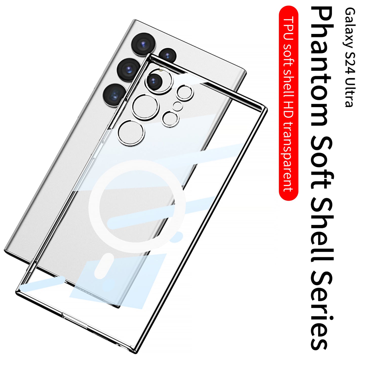Magnetic Magsafe Clear Soft Case for Galaxy S24 S23 Ultra Plus