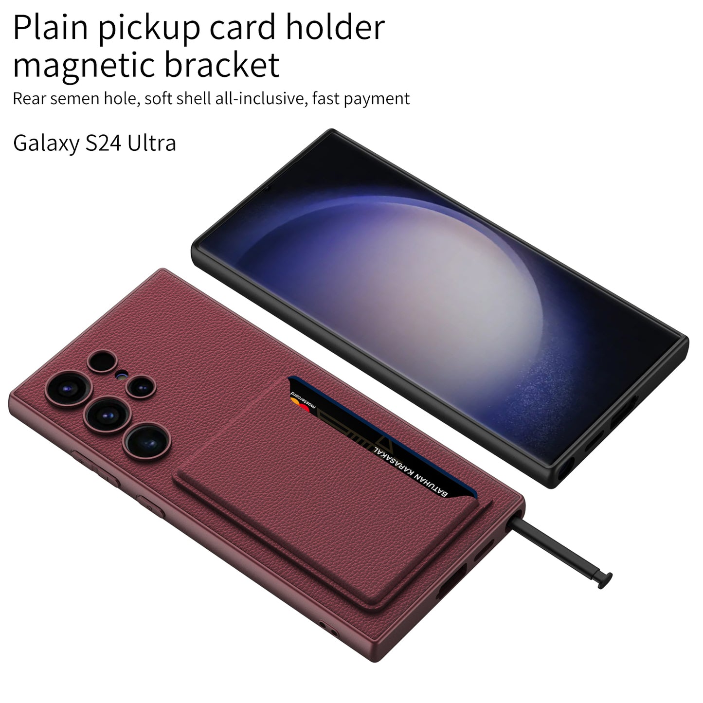 Leather Protective Phone Case With Card Holder For Samsung Galaxy S24 S23 Ultra Plus - Mycasety Mycasety