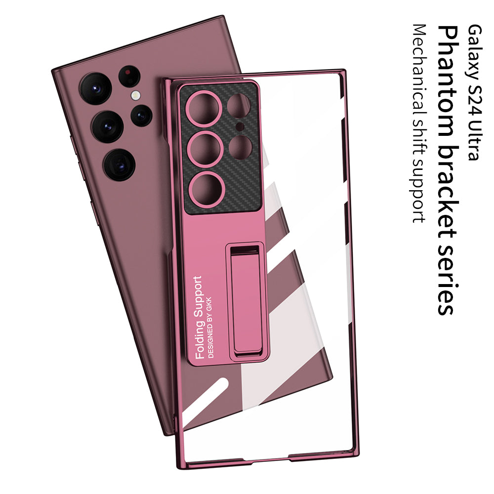 Electroplated Phone Case With Invisible Bracket For Samsung Galaxy S24 S23 S22 Ultra Plus - Mycasety Mycasety