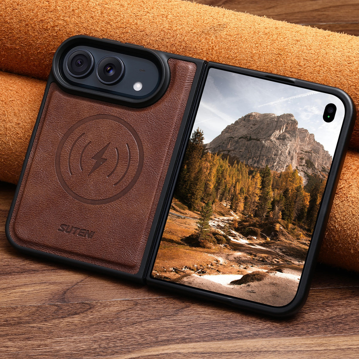 iPhone Duo | Classic Magnetic Leather Case with Wireless Charging Support