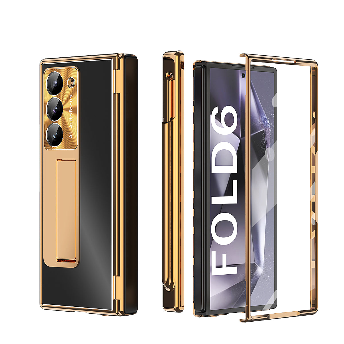 Aluminum Alloy Electroplating Shockproof Phone Case For Galaxy Z Fold 6/5/4/3 Golden Gold / Glaxy Z Fold4 Aluminum Alloy Electroplating Shockproof Phone Case For Galaxy Z Fold 6/5/4/3 Golden Gold / Glaxy Z Fold4