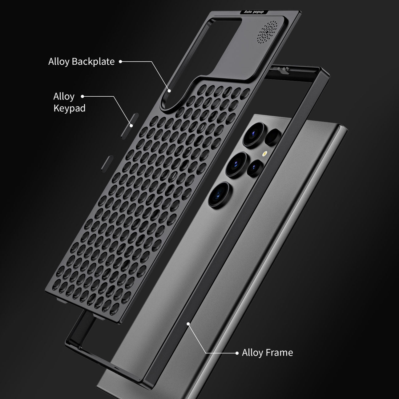 Aroma Diffuser Shell Aluminum Alloy Metal Heat Dissipation Anti-fall Phone Case For Samsung Galaxy - Mycasety Mycasety