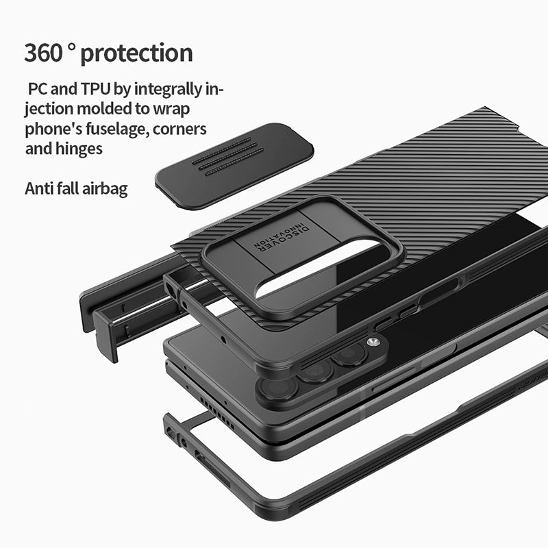 Galaxy Z Fold4 Full Protection Case With S pen Slot Camera Lens Protector and Stand(Pre-Sell)