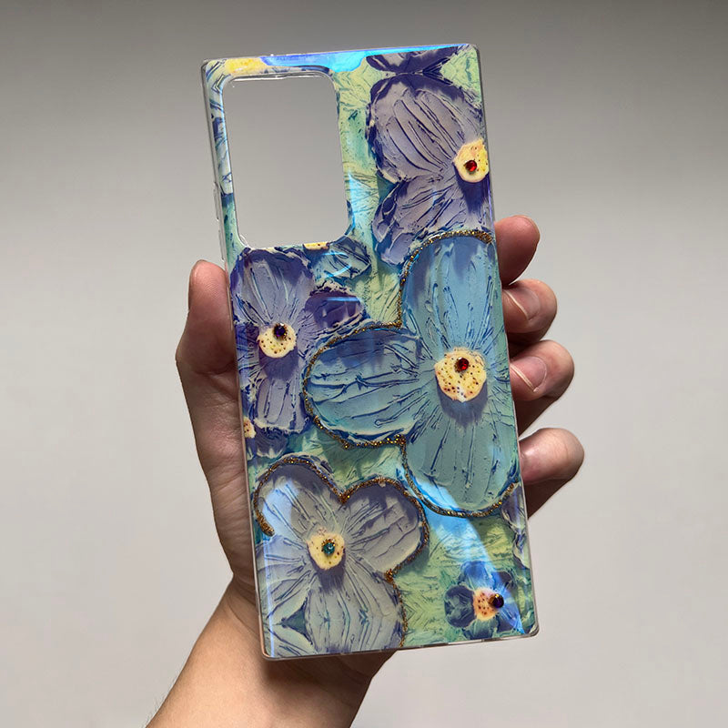 Oil Painting Flower Samsung Phone Case With Wristband & Lanyard - Mycasety Mycasety