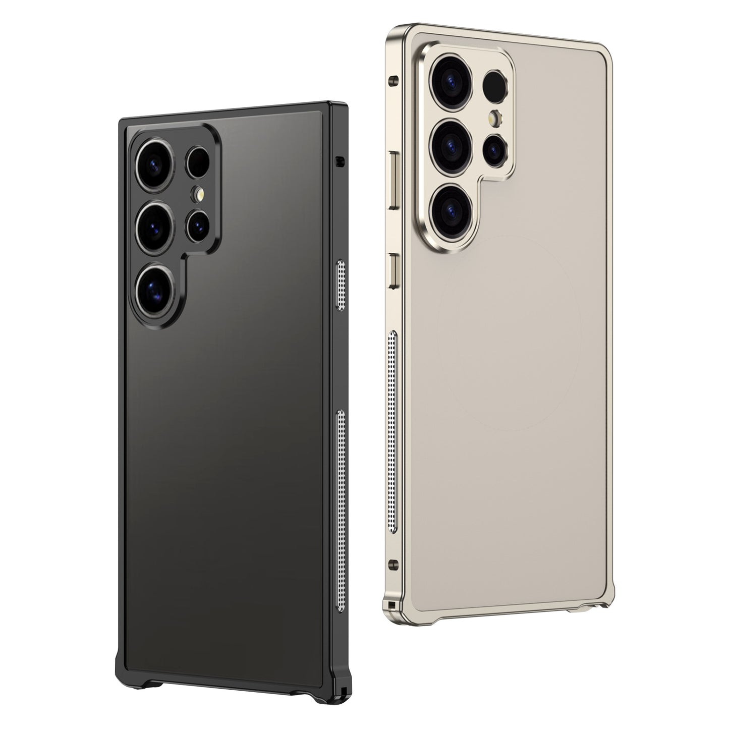 Titanium Metal Phone Case With Camera Protector For Galaxy S25 S24 S23 Ultra