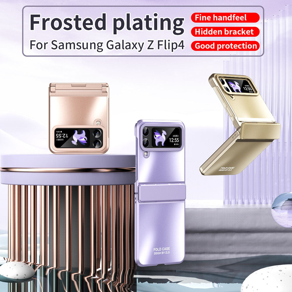 Frosted Plating Phone Case For Samsung Galaxy Z Flip4 Flip3 5G - Mycasety Mycasety