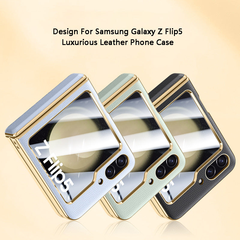 Luxurious Leather All-inclusive Protection Phone Case For Galaxy Z Flip5