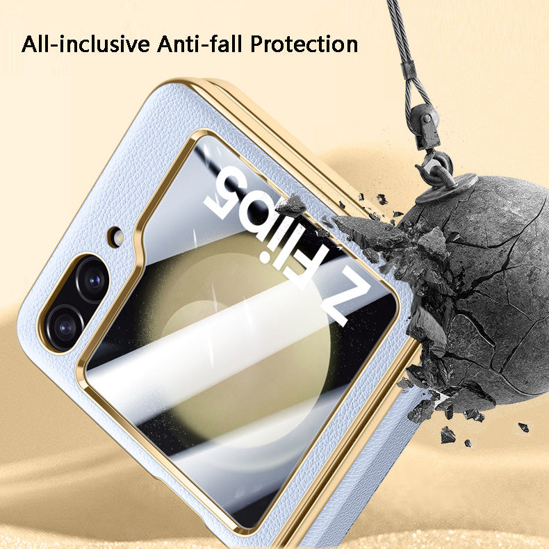 Luxurious Leather All-inclusive Protection Phone Case For Galaxy Z Flip5