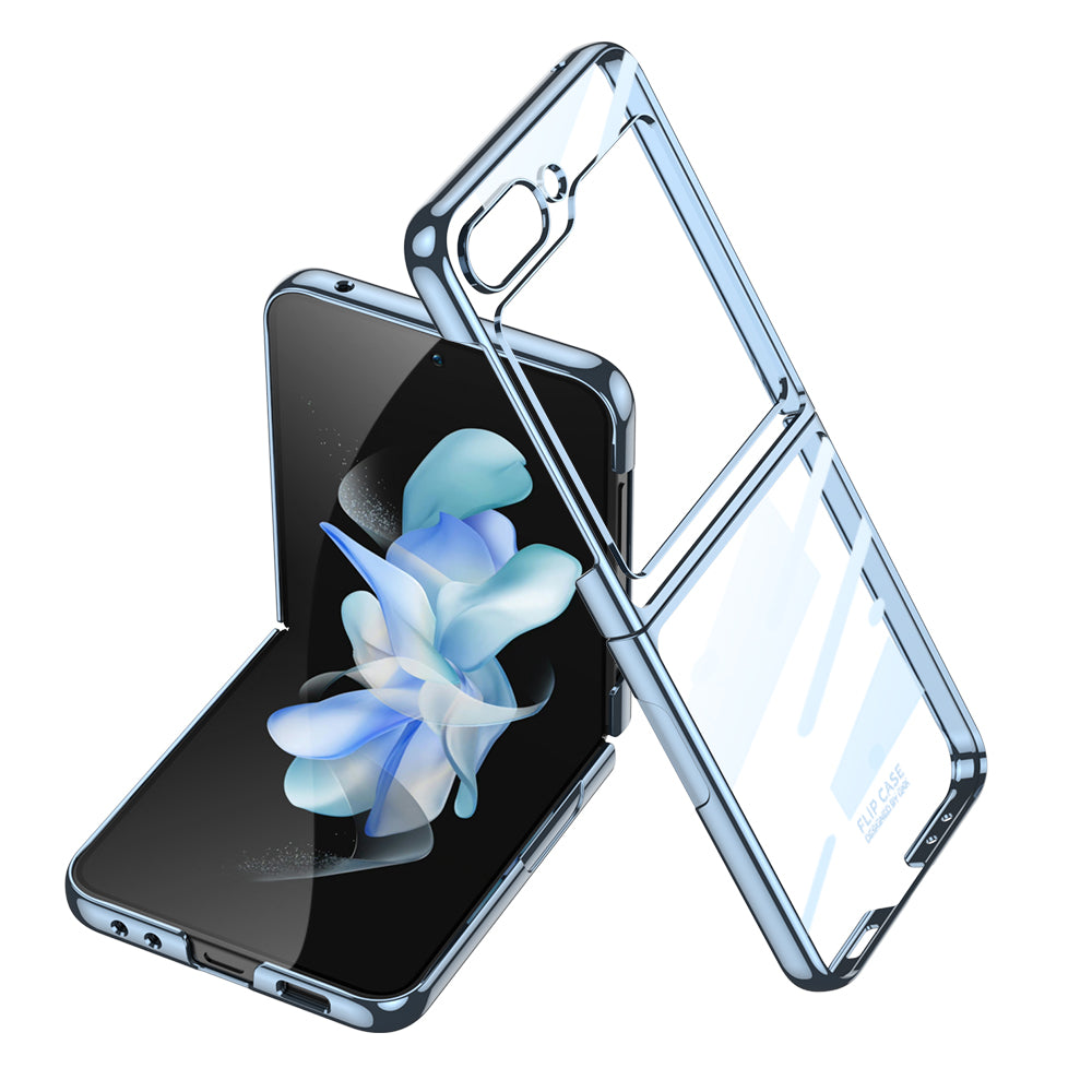 Electroplating Transparent Protective Phone Case For Samsung Galaxy Z Flip5 Flip4 Flip3 - Mycasety Mycasety