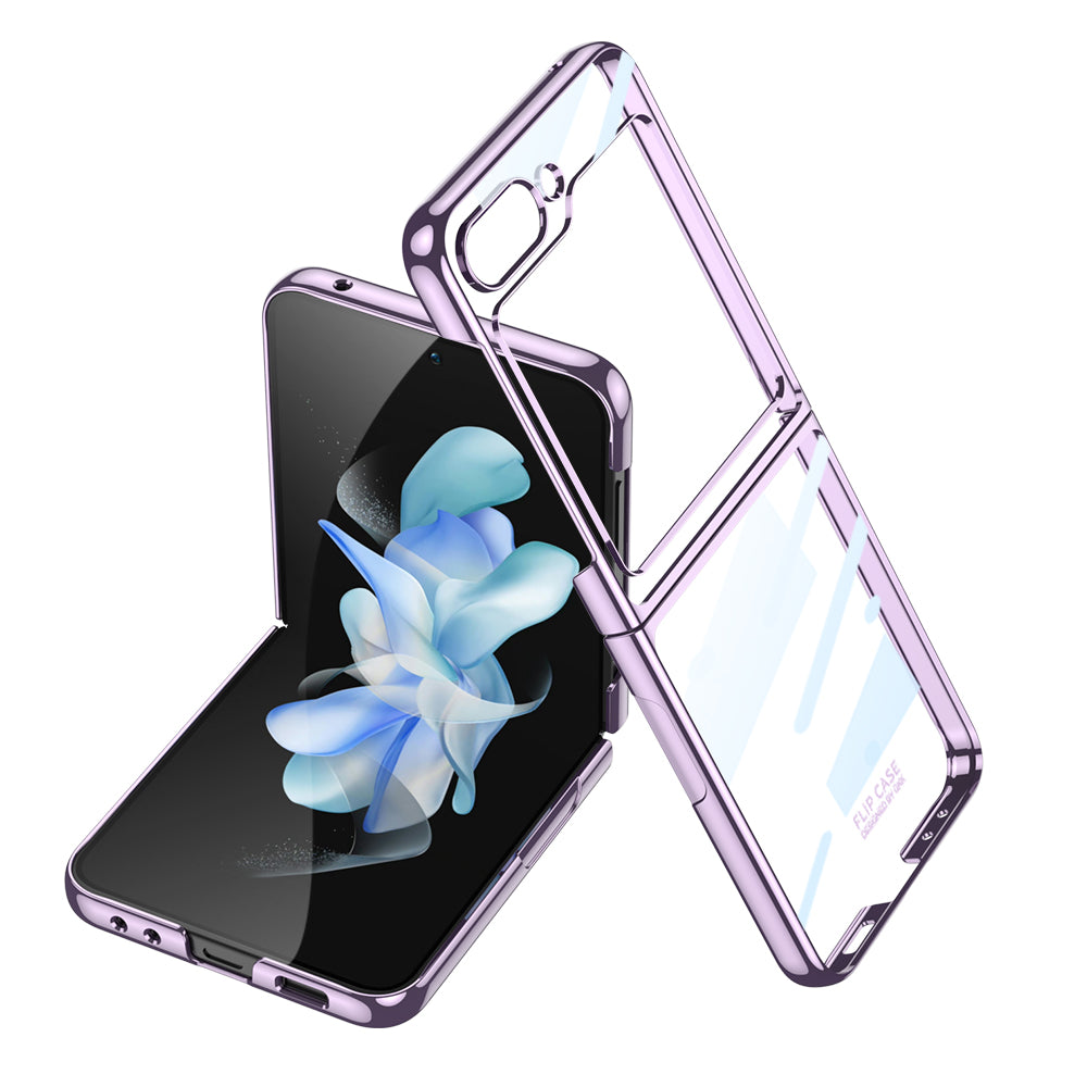 Electroplating Transparent Protective Phone Case For Samsung Galaxy Z Flip5 Flip4 Flip3 - Mycasety Mycasety