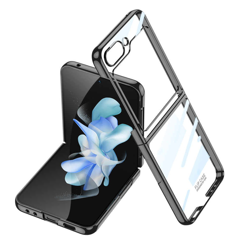Electroplating Transparent Protective Phone Case For Samsung Galaxy Z Flip5 Flip4 Flip3 - Mycasety Mycasety